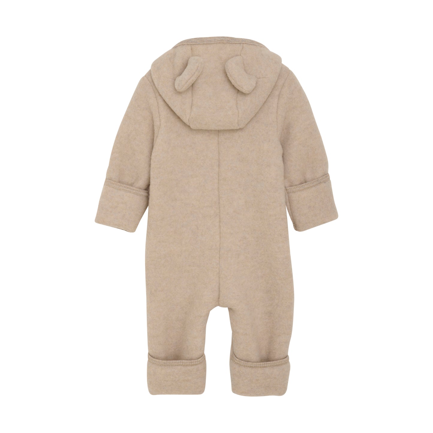 HUTTEliHUT - Heldragt m. øre Uldfleece - Camel Melange