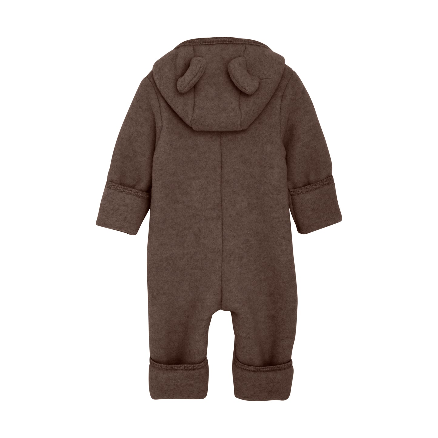 HUTTEliHUT - Heldragt m. øre Uldfleece - Brown Melange