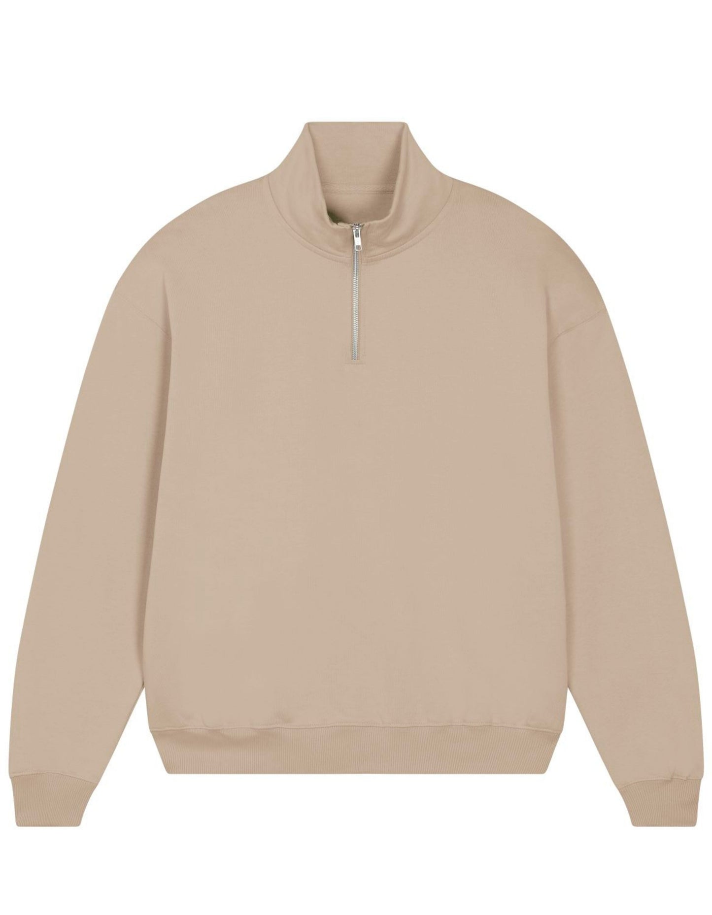 Sweatshirt med lynlås - Beige