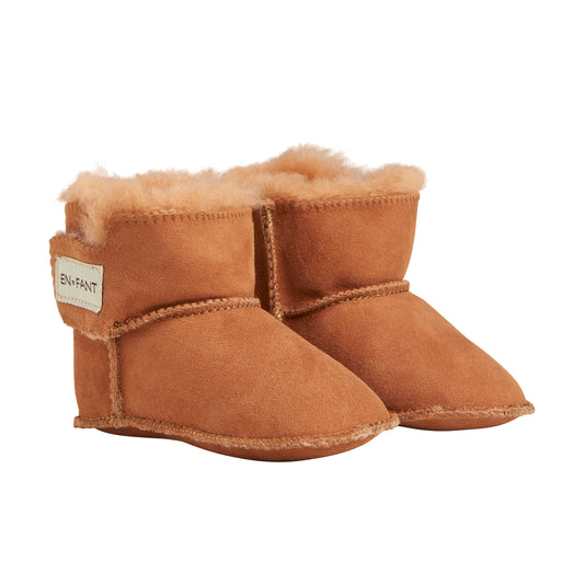 En Fant - Sheepskin Bootee Læder brun