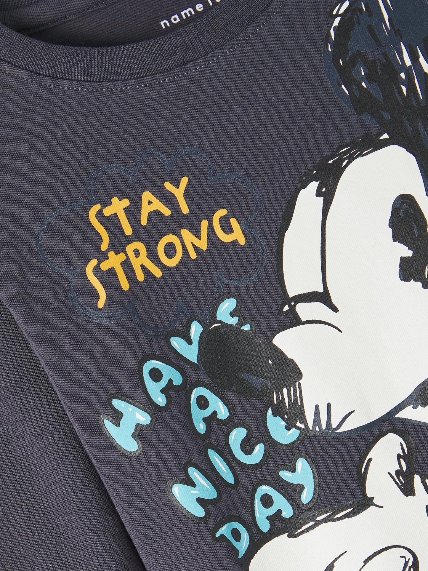 Name it Langærmet - NMM STRYG MICKEY LS TOP WDI - India Ink
