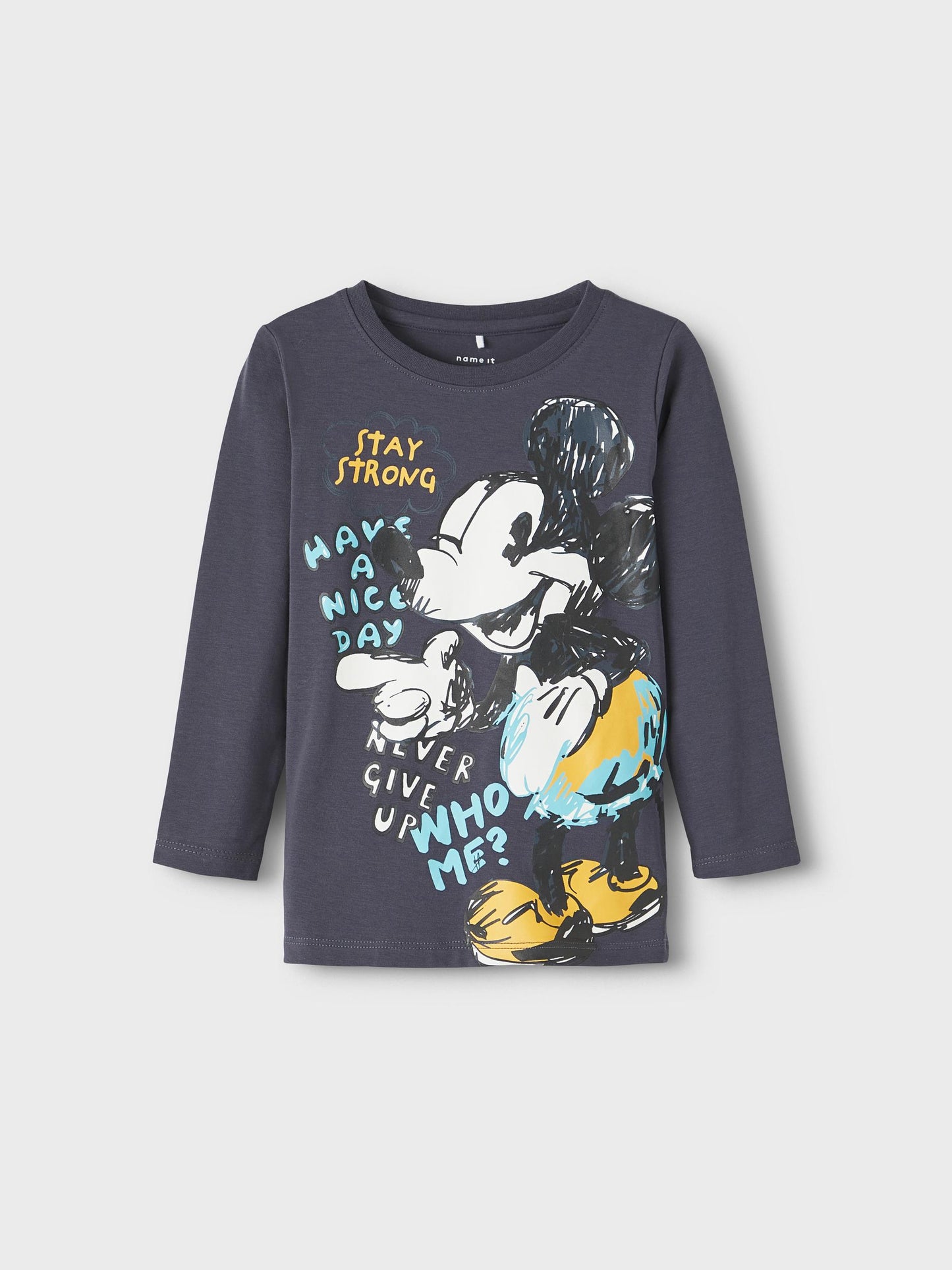 Name it Langærmet - NMM STRYG MICKEY LS TOP WDI - India Ink