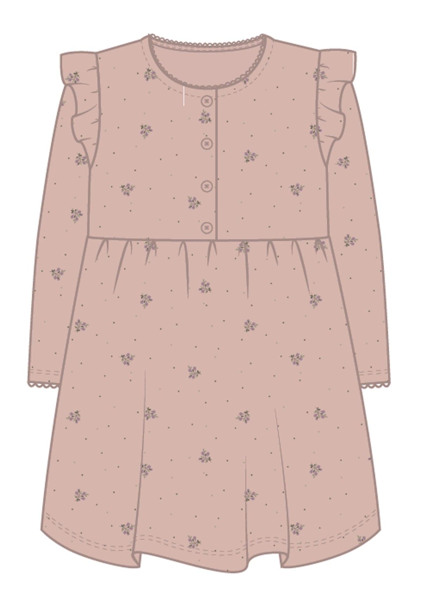 Name it Kjole - NMF BELINEA LS DRESS - Rose Smoke