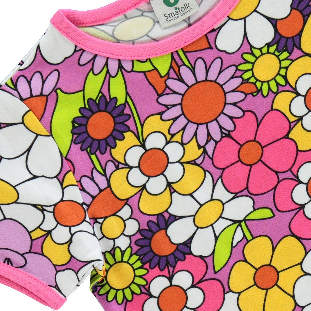 Småfolk - T-shirt med blomster - Spring Pink