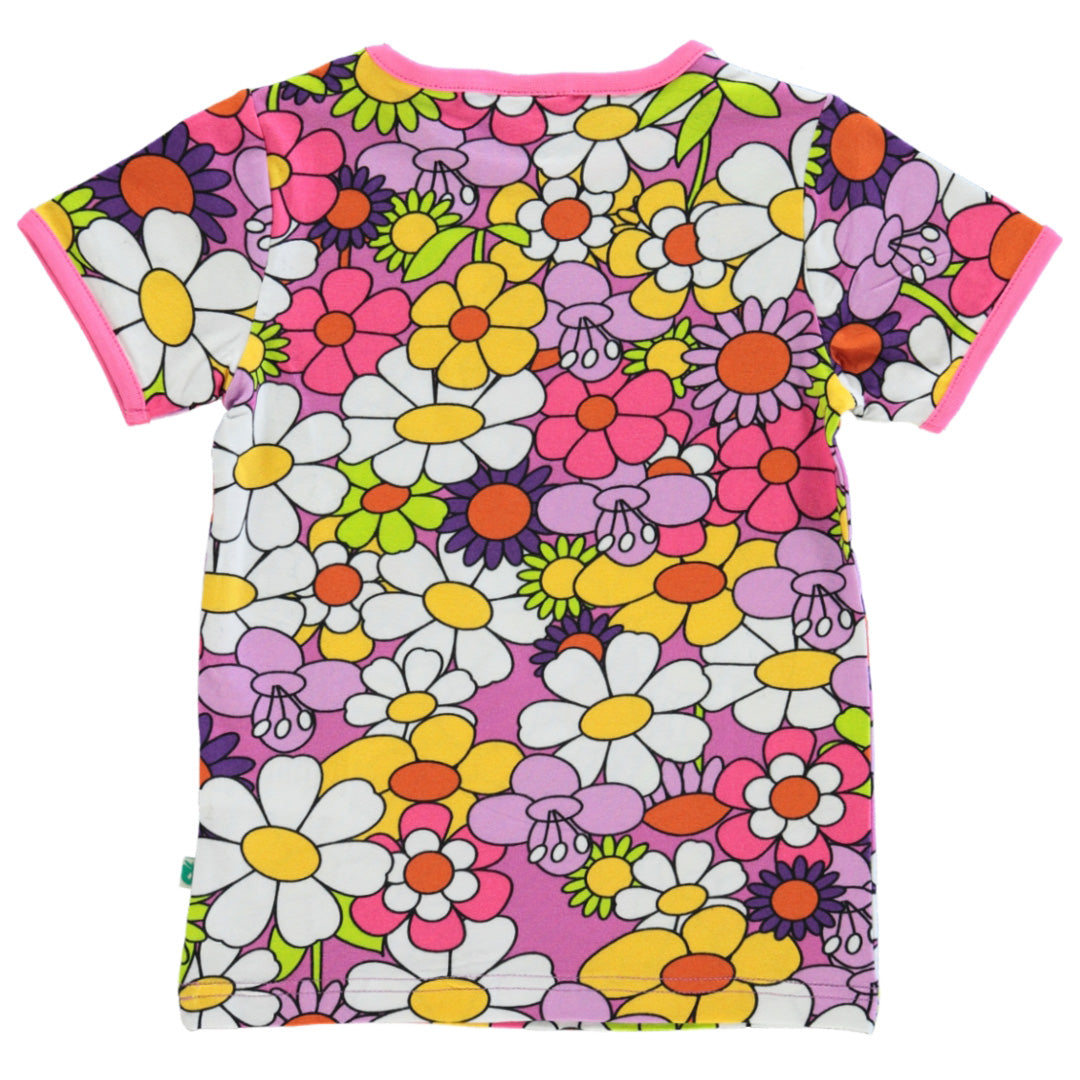 Småfolk - T-shirt med blomster - Spring Pink
