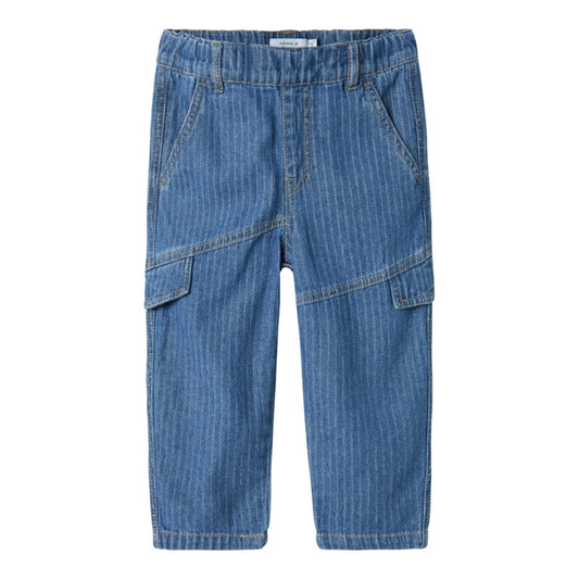 NAME IT - Ben Tap Stribet Jeans Medium Blue Denim
