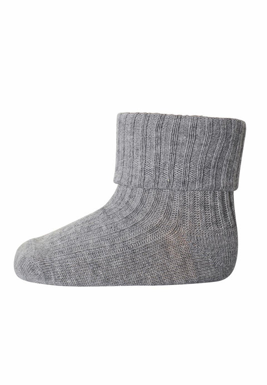 mp Denmark - Cotton rib baby socks - Grey Melange