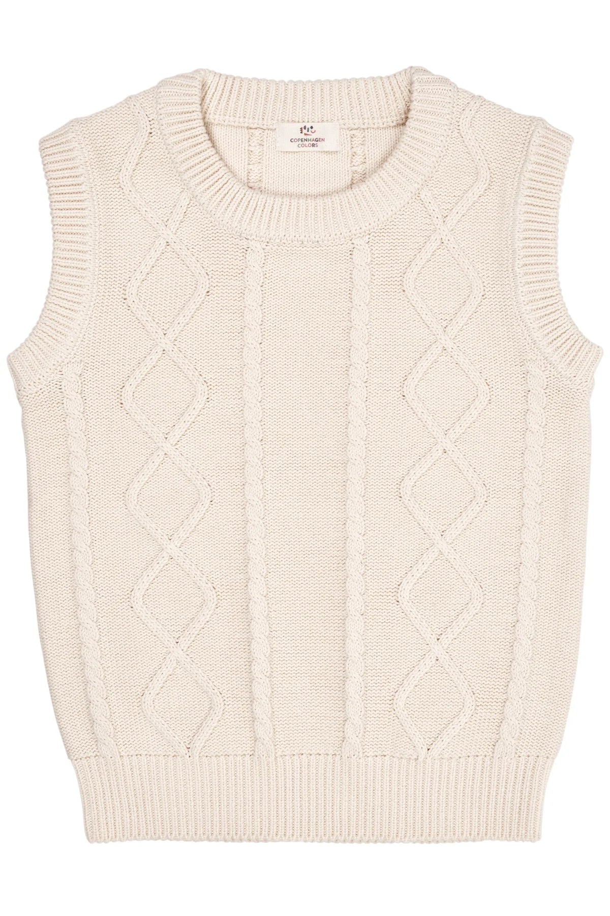 Copenhagen Colors - KABELSTRIKKET VEST - CREAM