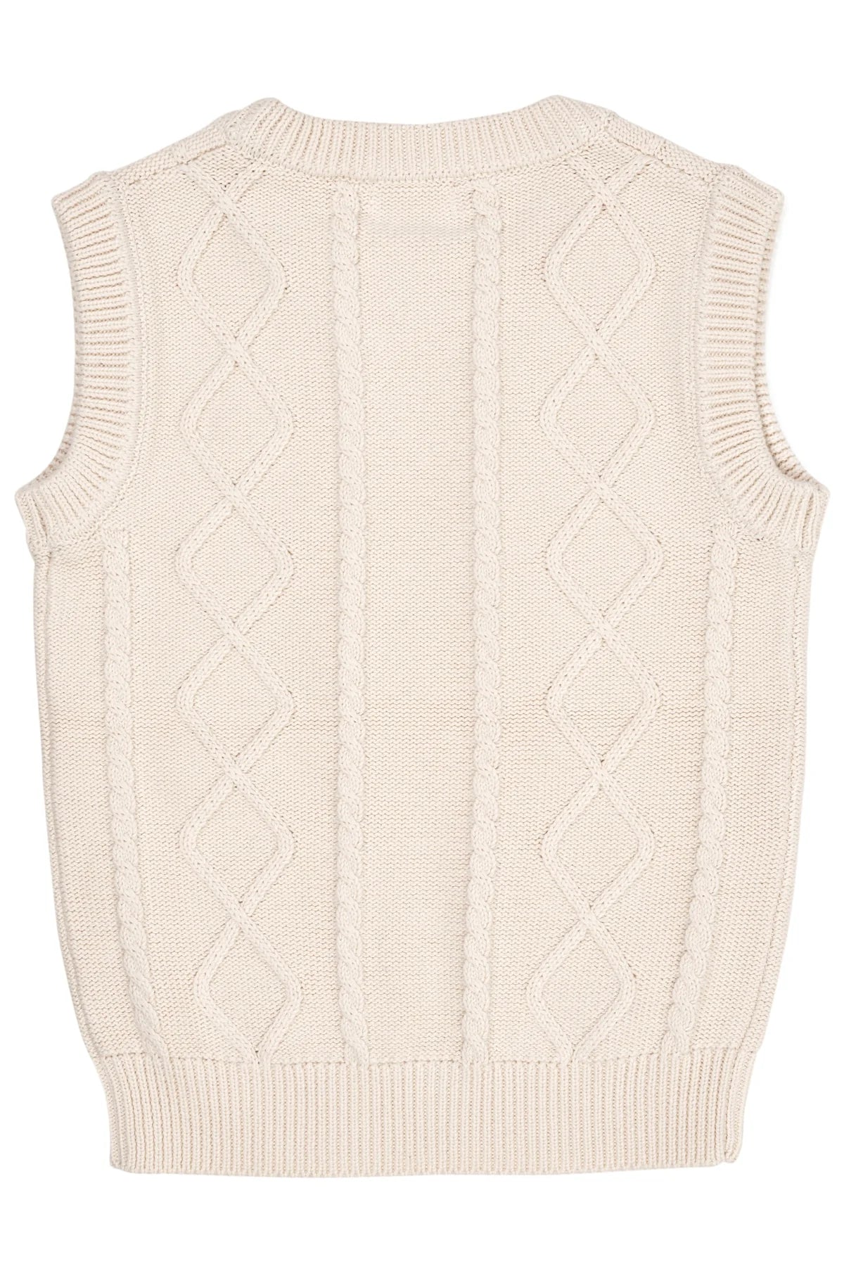 Copenhagen Colors - KABELSTRIKKET VEST - CREAM