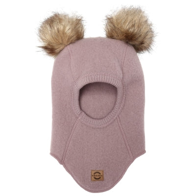 Mikk-Line Brushed Wool Balaclava med pomponer (Flere Farver)