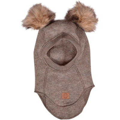 Mikk-Line Brushed Wool Balaclava med pomponer (Flere Farver)