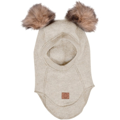 Mikk-Line Brushed Wool Balaclava med pomponer (Flere Farver)