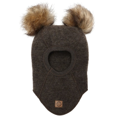 Mikk-Line Brushed Wool Balaclava med pomponer (Flere Farver)