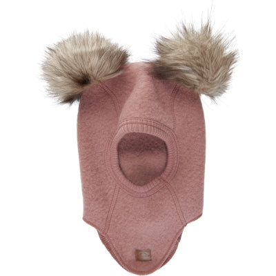 Mikk-Line Brushed Wool Balaclava med pomponer (Flere Farver)