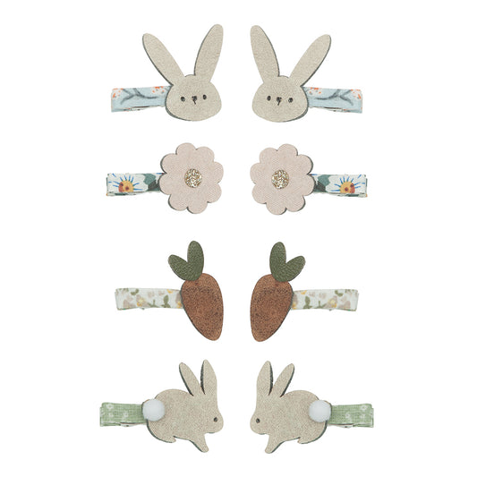 Mimi & Lula - 8 hårclips - Mini Bunny & Flower Easter