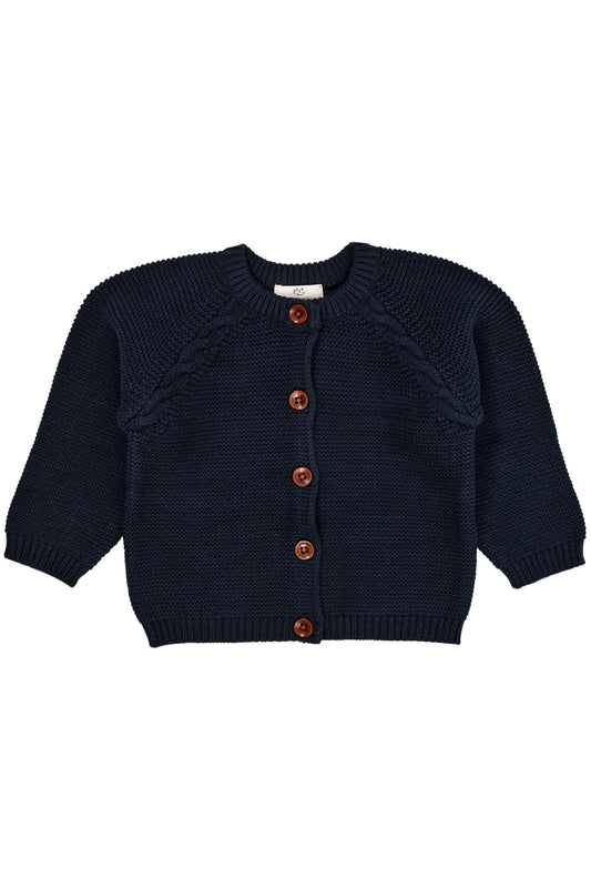 Copenhagen Colors - Classic Baby Kabel Cardigan - Navy