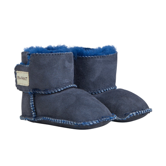 En Fant - Sheepskin Bootee Blå