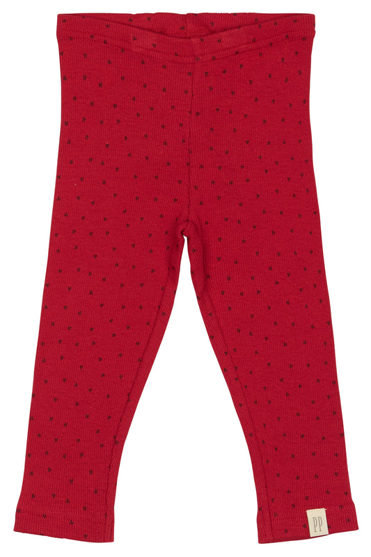 Petit Piao -  Legging Modal Heart Rød