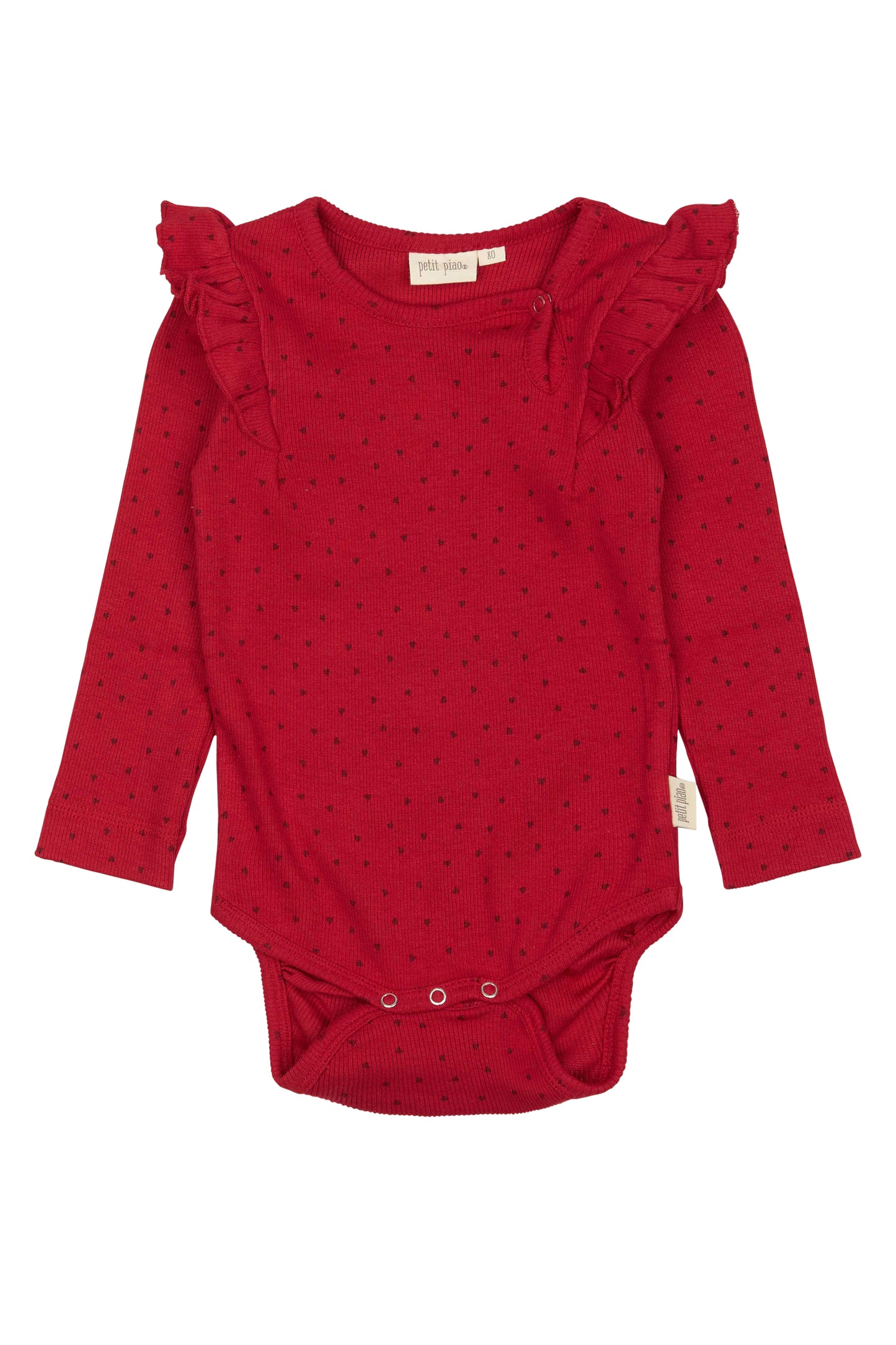 Petit Piao - Body L/S Frill Modal heart