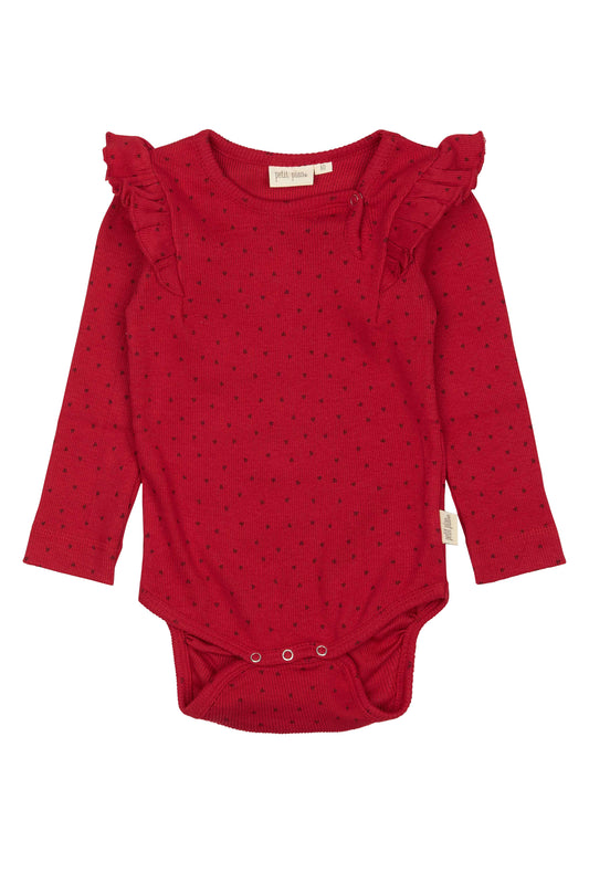 Petit Piao - Body L/S Frill Modal heart