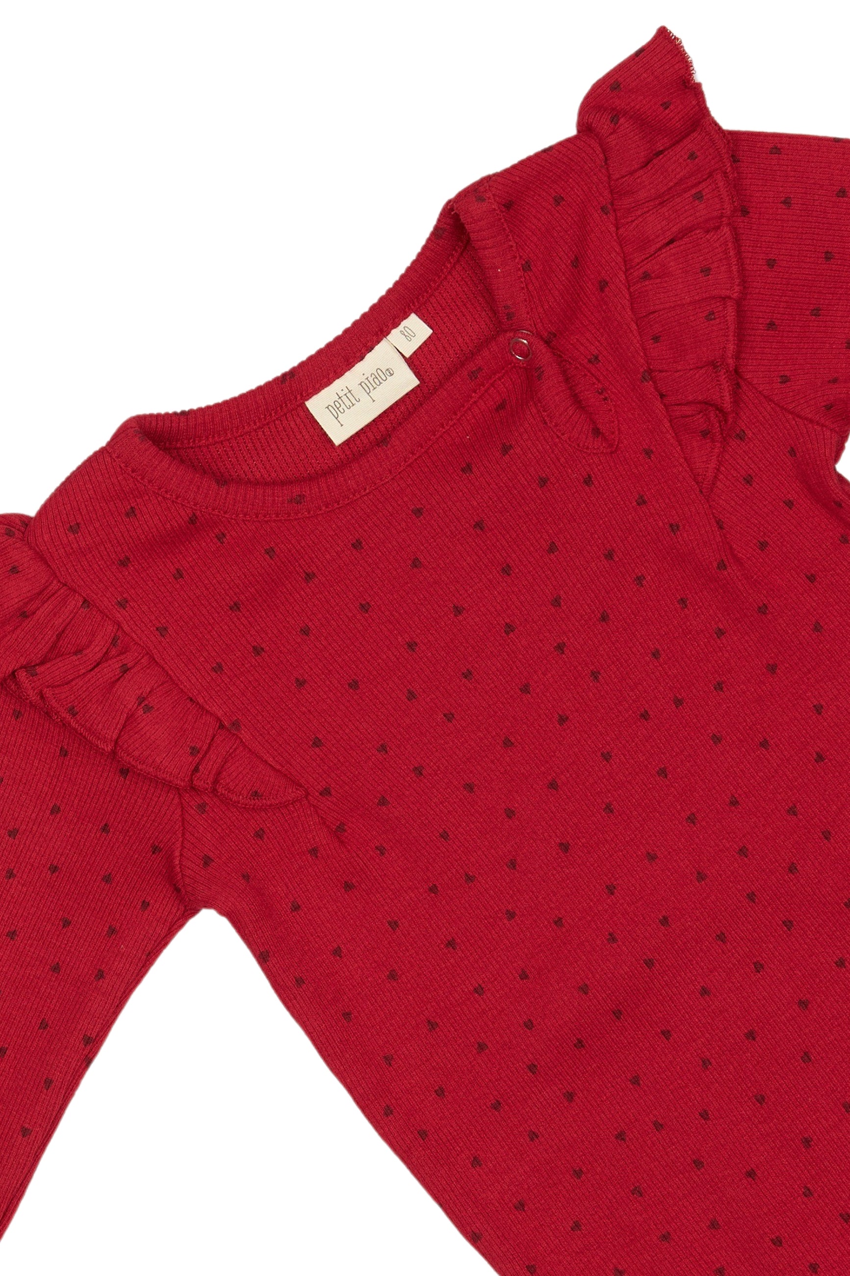 Petit Piao - Body L/S Frill Modal heart