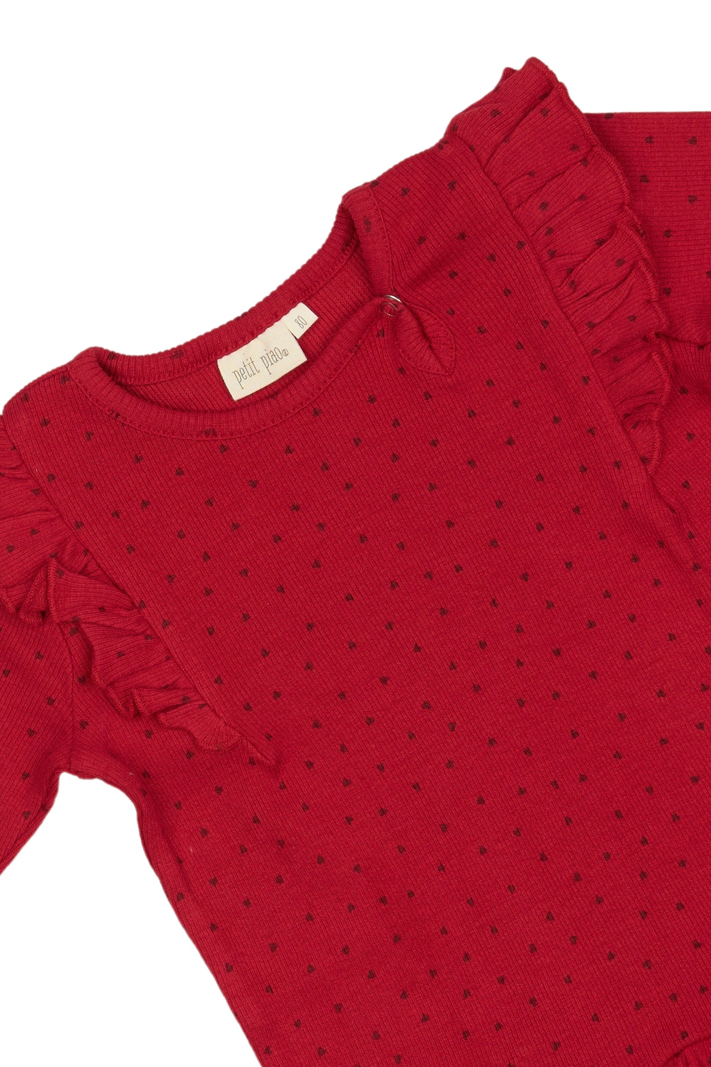 Petit Piao - Dress L/S Frill Modal Heart