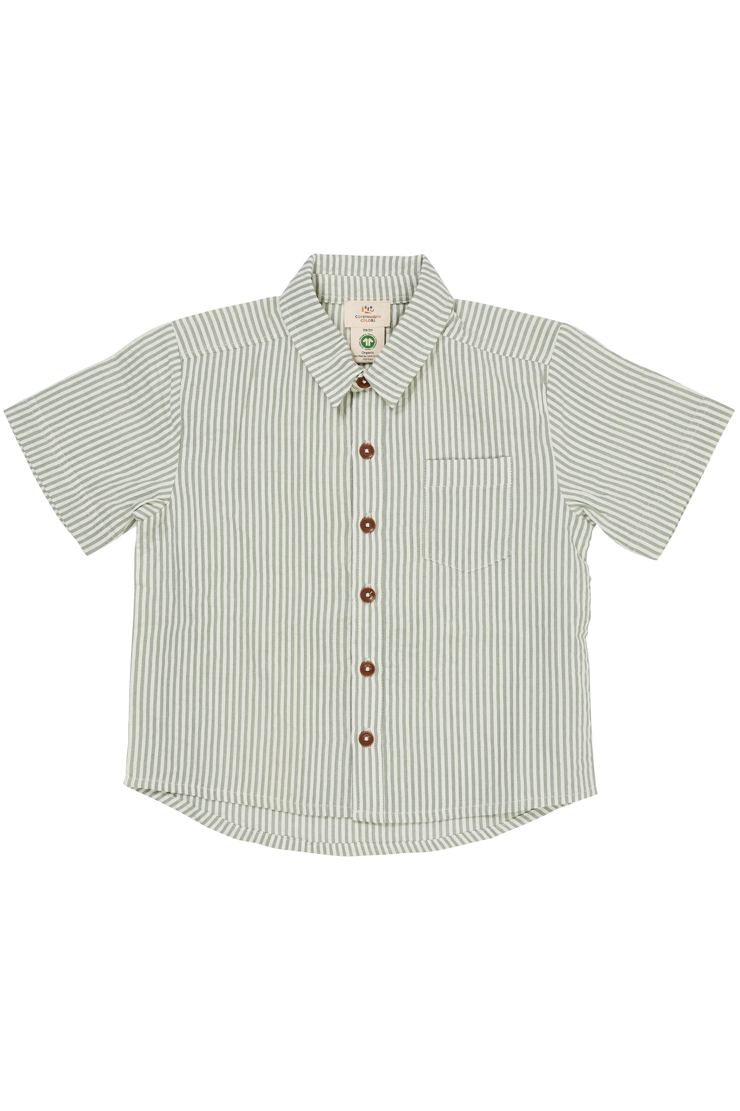 BÆK OG BØGLE BLUSE - GREEN W CREAM STRIPE