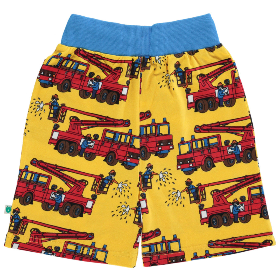 Småfolk - Shorts med brandbil - Yellow