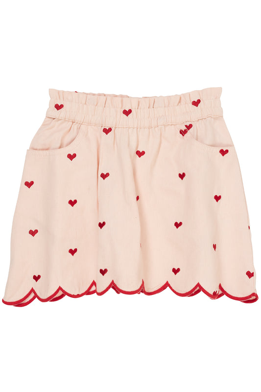 Copenhagen Colors Nederdel - TWILL SKIRT W HEARTS AND SCALLOPS