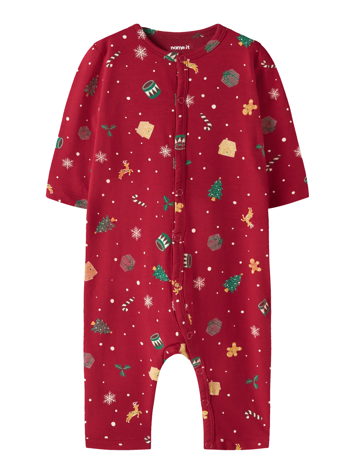 NAME IT - NBNVISMAS LS NIGHTSUIT Rød