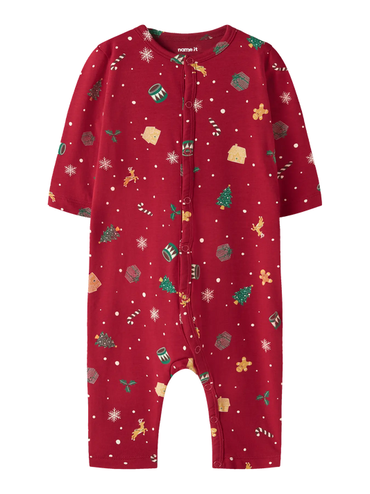 NAME IT - NBNVISMAS LS NIGHTSUIT Rød