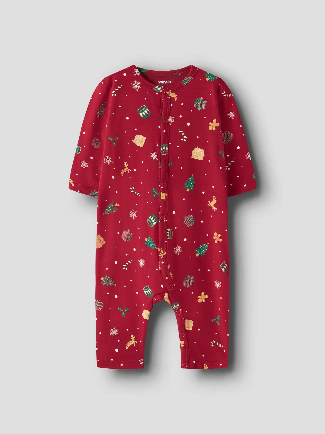 NAME IT - NBNVISMAS LS NIGHTSUIT Rød