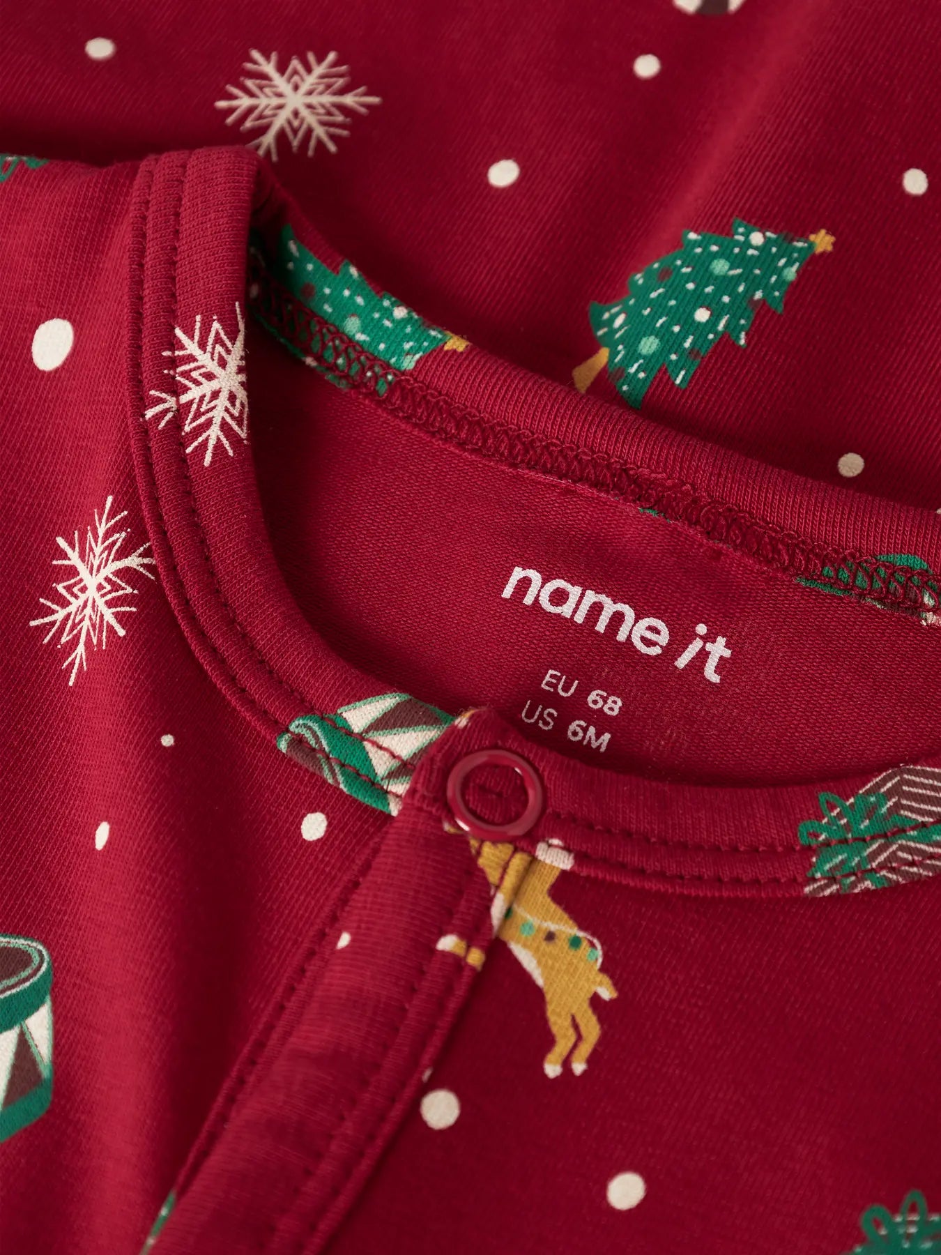 NAME IT - NBNVISMAS LS NIGHTSUIT Rød