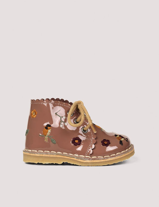 Petit Nord - Scallop Boot Birds - Rose Clay Patent