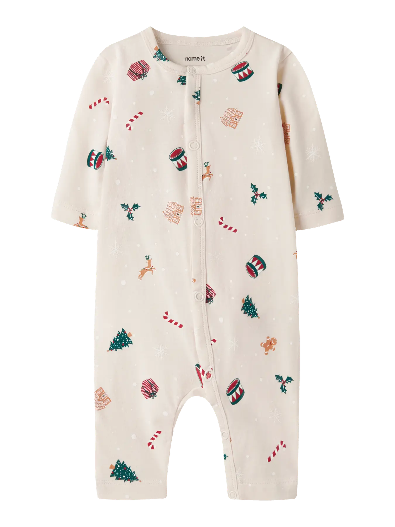 NAME IT - NBNVISMAS LS NIGHTSUIT Hvid