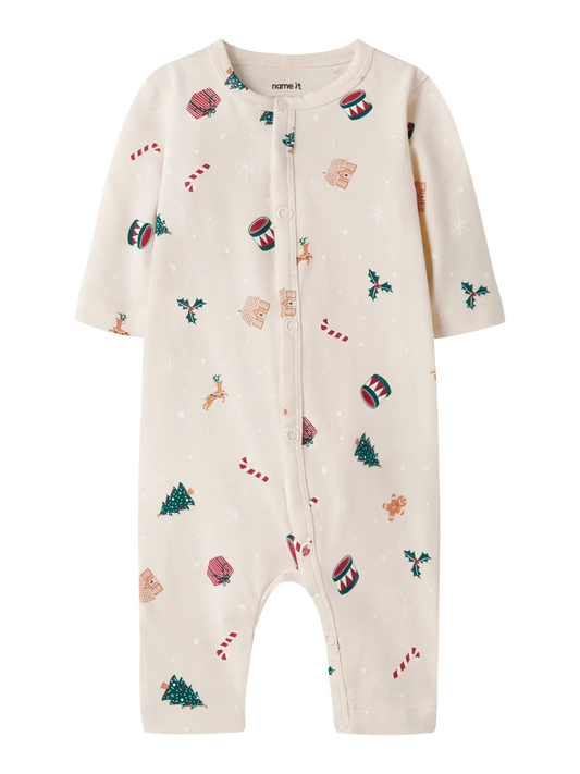 NAME IT - NBNVISMAS LS NIGHTSUIT Hvid