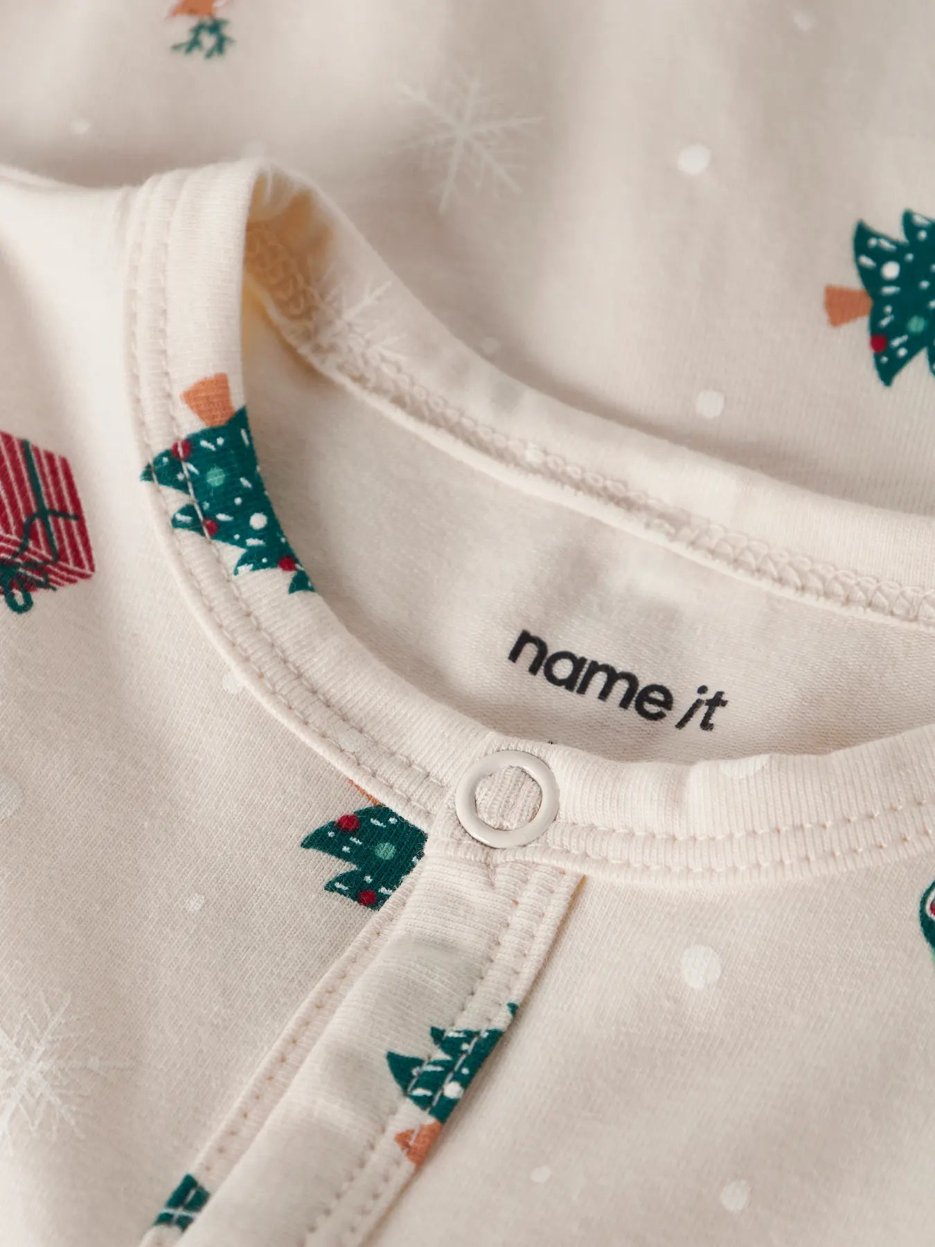 NAME IT - NBNVISMAS LS NIGHTSUIT Hvid